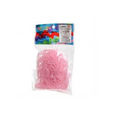 Abbildung von Elastische Rainbow Loom Rosa mit Pailletten