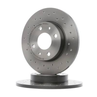 Abbildung von BREMBO COATED DISC LINE 08.5085.31 Bremsscheibe 240 11 4 gelocht, voll beschichtet mit Schrauben ABARTH: 500 / 595 695 Hatchback