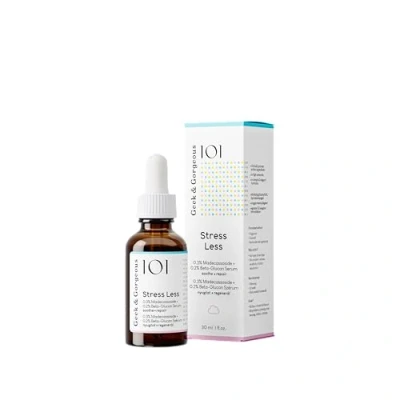 Abbildung von Geek &amp; Gorgeous STRESS LESS Hautberuhigendes Serum mit Beta Glucan und Madecassoside für alle Hauttypen 30 ml Pipettenflasche