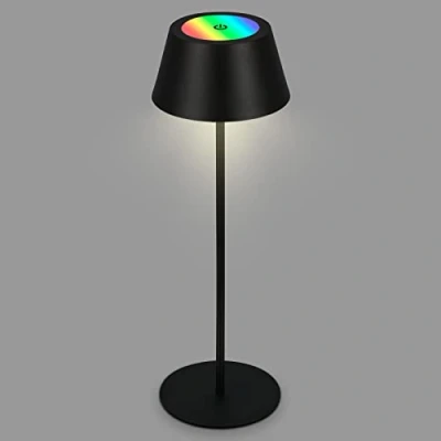 Abbildung von BRILONER LED Tischlampe Kabellos, RGB Nachttischlampe Touch, Schreibtischlampe, Leselampe, Tischleuchte Outdoor &amp; Indoor, USB C, Camping Lampe, Warmweißes Licht und buntes Licht, Schwarz