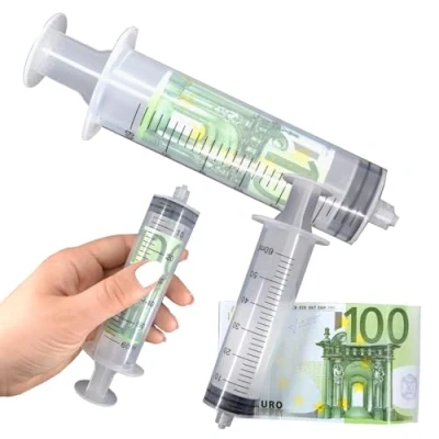 Abbildung von 2er SET Finanzspritze Geldspritze Geldgeschenk Liquiditätsspritze 60 ml/Stck.