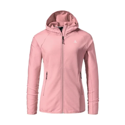 Abbildung von Schöffel Damen Fleece Hoody Style Cascata WMS, Fleecejacke mit Kapuze aus 2 Wege Stretch, wärmende Outdoorjacke Außentaschen, viola, 40