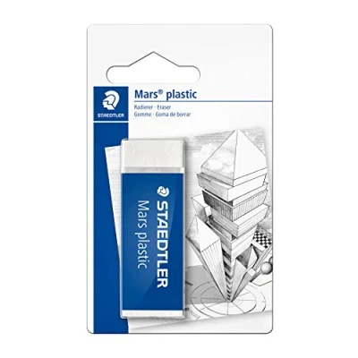 Abbildung von STAEDTLER 526 50 BKD Radierer Mars plastic phtalat und latexfrei, 1 Stück auf Blisterkarte, weiß