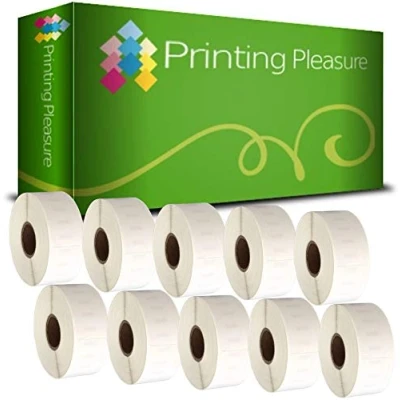 Abbildung von Printing Pleasure 10 x 11356 Rollen Etiketten kompatibel für Dymo LabelWriter &amp; Seiko Etikettendrucker 89mm 41mm 300 Stück Namensschild