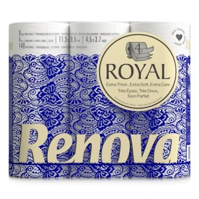 Abbildung von Renova ROYAL Toilet Paper 9 Rolls, White, Regular