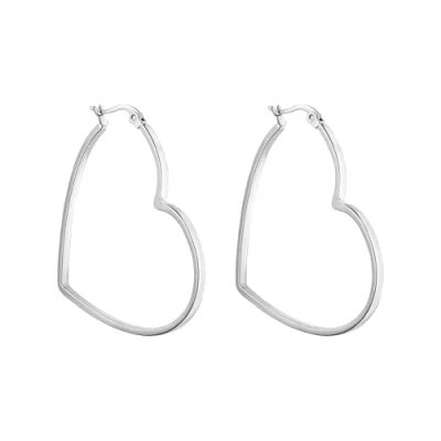Abbildung von PURELEI® Big Love Ohrringe (Silber) Damenohrringe aus langlebigem Edelstahl Wasserfeste Damen 44,5 x 42 mm Modeschmuck für deinen individuellen Look