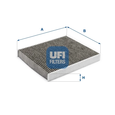 Abbildung von UFI 54.314.00 Innenraumfilter Aktivkohlefilter 256 222 30 SEAT: IBIZA 5, Arona, VOLKSWAGEN: Polo VI, SKODA: Fabia IV Hatchback, Kamiq, Scala Hatchback