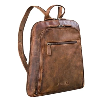 Abbildung von STILORD Damen Rucksack aus Leder braun Vintage Tagesrucksack Frauen Kleiner Echtleder Handtasche &#039;May&#039;