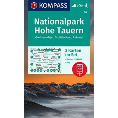 Abbildung von KOMPASS Wanderkarten Set 50 Nationalpark Hohe Tauern, Großvenediger, Großglockner, Ankogel (3 Karten) 1:50.000: inklusive Karte zur offline Verwendung in der App. Fahrradfahren. Skitouren