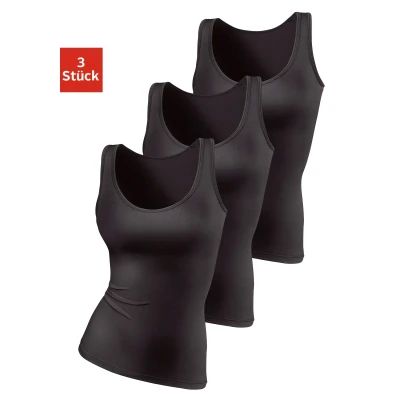Abbildung von Lascana 3 PACK Unterhemd/shirt, Damen, Größe: 32/34, Schwarz