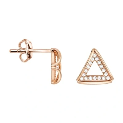 Abbildung von SOFIA MILANI Damen Ohrringe 925 Silber vergoldet/golden &amp; mit Zirkonia Steinen Dreieck Ohrstecker 20598