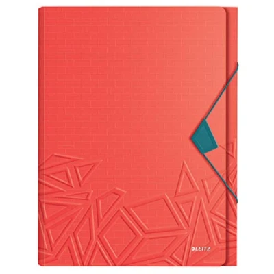 Abbildung von Leitz Urban Chic Projektmappe in A4 Format, 5 Fächer, Gummibandverschluss, Kapazität für 250 Blatt, Rot, 39970020