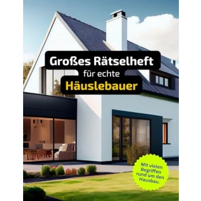 Abbildung von Rätselheft für Häuslebauer mit vielen Begriffen rund um den Hausbau.: Tolles Geschenk Bauherren: Rätsel und Knobelei in einem Kreuzworträtselheft Hausbau.