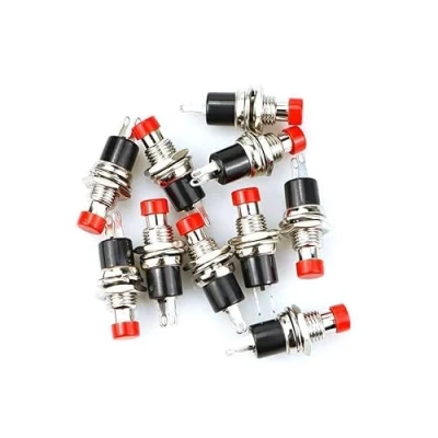 Abbildung von Switian 10 Stück SPST Mini Schalter Momentane Druckschalter On Off Button 220V 2A Rot
