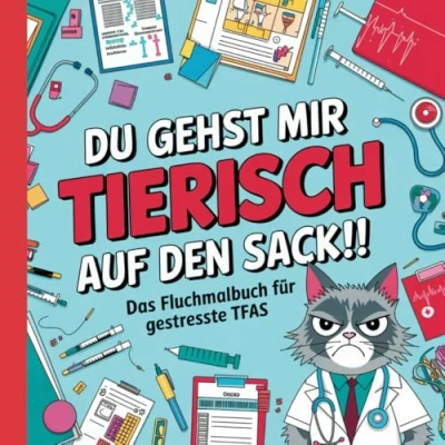 Abbildung von Du gehst mir TIERISCH auf den Sack!! Das unerhörte TFA Fluchmalbuch.: Lustiges Schimpfwörter Malbuch zur Entspannung und zum Stressabbau für Tiermedizinische Fachangestellte.