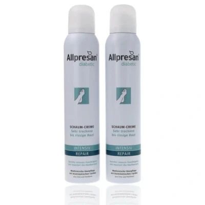 Abbildung von Allpresan diabetic INTENSIV + REPAIR Schaum Creme mit Urea bei Diabetes mellitus für sehr trockene bis rissige Fußhaut 200 ml (2er Pack)