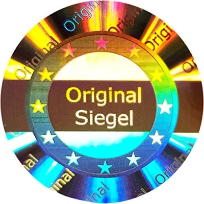 Abbildung von 105 Stk 3D Hologramm Original Siegel 25mm silber glänzend Sicherheitssiegel, Qualitätssiegel, Garantiesiegel, Sicherheitsetiketten, Etikett selbstklebend, Klebesiegel, Verschlusssiegel
