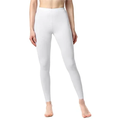 Abbildung von Bellivalini Damen Leggings Bequeme und atmungsaktiv 3/4 aus Viskose BLV50 148 (Weiß, XL)