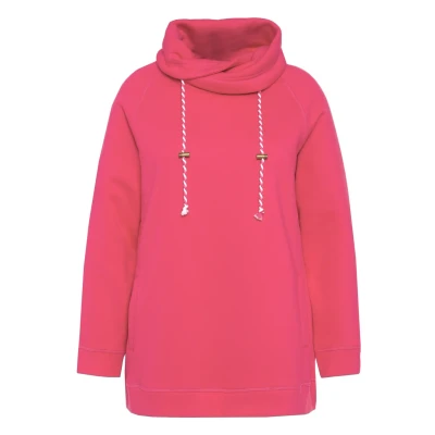 Abbildung von Ulla Popken MIT Raglanform BÜNDCHEN Lange ÄRMEL Sweatshirt, Damen, Größe: 46/48, Magentapink