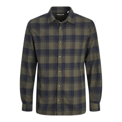 Abbildung von JACK&amp;JONES PLUS Herren Jjjoshua Fall Buffalo Shirt Ls Pls Freizeithemd, Forest Night, 4XL Große Größen EU