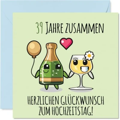 Abbildung von Stuff4 39. Hochzeitstag Karte Liebe 39 Jahre Zusammen Jahrestag Geschenke für Freunde Familie vom Freundinnen Kollegen, 145mm Glückwunschkarten