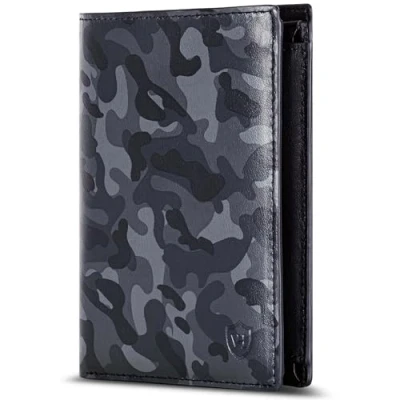 Abbildung von VON HEESEN Leder Geldbörse RFID Schutz I Echtleder Geldbeutel für Damen &amp; Herren Portemonnaie Brieftasche Wallet Portmonee (Camouflage Grau)