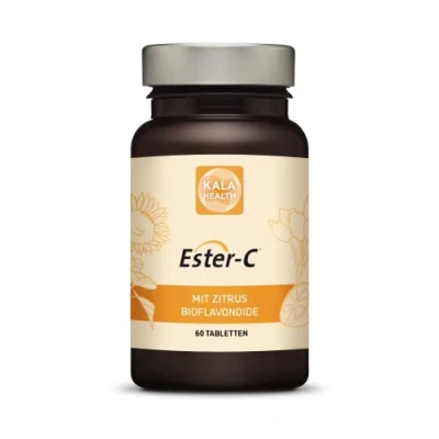 Abbildung von Kala Health Ester C® tablets 1000 mg high dose calcium ascorbate with vitamin C metabolites and 100 citrus bioflavonoids is the strongest form of contributes to immune system