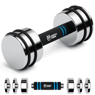 Abbildung von Kurzhantel 1 Stück 15kg (7kg/10kg/12kg/15kg) Einstellbare Stahl Hantel mit Schaumstoff Griff Ultrakompakte Stahlhantel zu Hause (Standard Version 15kgx1)