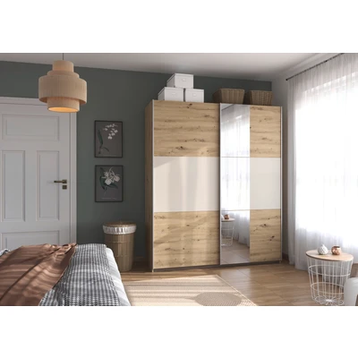 Abbildung von rauch Schwebetürenschrank "Kleiderschrank Schrank Garderobe ASTANA" 3 Ausstattungen BASIC/CLASSIC/PREMIUM (inkl. SOFT-CLOSE-FUNKTION), mit Spiegelelementen, Metallgriffleisten alufarbig MADE IN GERMANY