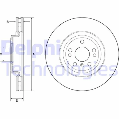 Abbildung von DELPHI BG9148C Bremsscheibe 330 32 5 Belüftet beschichtet hochgekohlt ohne Radlager, ABS Sensorring MERCEDES BENZ: ML Class, GLE Off Road
