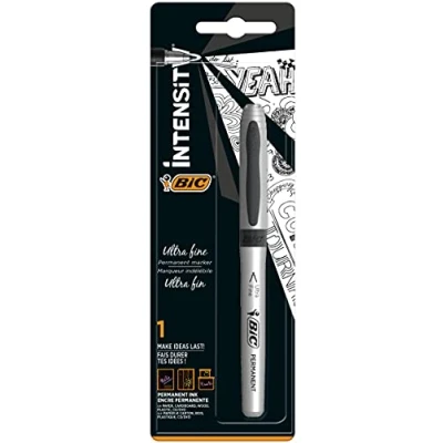 Abbildung von BIC Intensity Marker Ultra Fine, in schwarz, 1er Pack, Strichstärke: 0.6 mm, schnelltrocknend, mit gummierter Griffzone