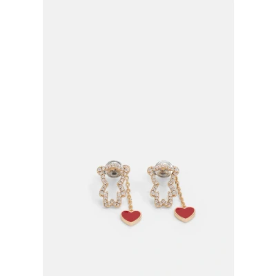 Abbildung von Emporio Armani Damen Ohrringe aus Edelstahl oder Halbedelsteinen mit Push Back Verschluss, Rot und Gold
