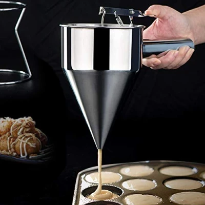 Abbildung von YUNYODA Edelstahl Backtrichter,professionelle Kuchen Desserts,die Trichter Pfannkuchen Waffel Batter Spender herstellen,Takoyaki Machine Octopus Balls Maker für die Verwendung in der Küchenbäckerei