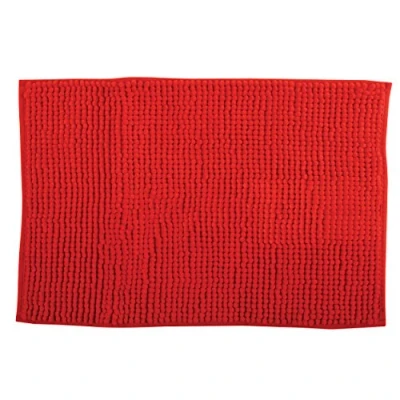 Abbildung von MSV Badteppich Badvorleger Duschvorleger Chenille Hochflor Badematte 50x80 cm Rot