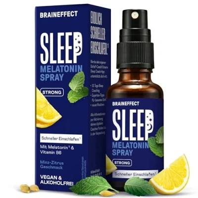 Abbildung von BRAINEFFECT SLEEP Spray STRONG Das Original® Melatonin Hochdosiert 240 Tage Vorrat Einschlafspray mit Minze, Zitrone, Lavendel und Ashwagandha, Zuckerfrei