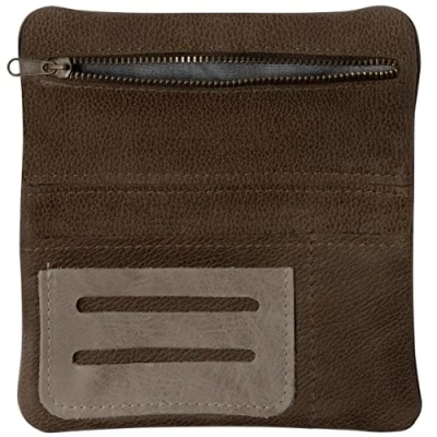 Abbildung von Simaru Tabaktasche/Tabakbeutel aus Leder, Drehtabak Tasche mit Feuerzeug , Filter und Blättchen Tasche, Drehertasche für Herren Damen (Braun)