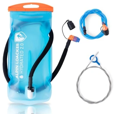 Abbildung von Alpin Loacker Outdoor Trinkblase mit Trinkschlauch für Sport und I super leichte Wasserblase &amp; Trinkbeutel zum Wandern Trinksystem BPA frei Rucksack 3l