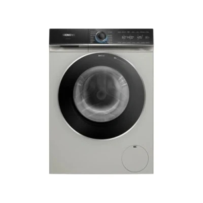 Abbildung von Siemens WG44B20X40 Waschmaschine iQ700, Frontlader mit 9kg Fassungsvermögen, 1400 UpM, speedPack XL, Home Connect, Anti Flecken System, LED Display, Silber inox, 60cm