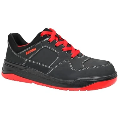 Abbildung von ELTEN Sicherheitsschuhe MAVERICK black red Low ESD S3, Herren, Leder, Stahlkappe, leicht, sportlich, Schwarz, Größe: 48