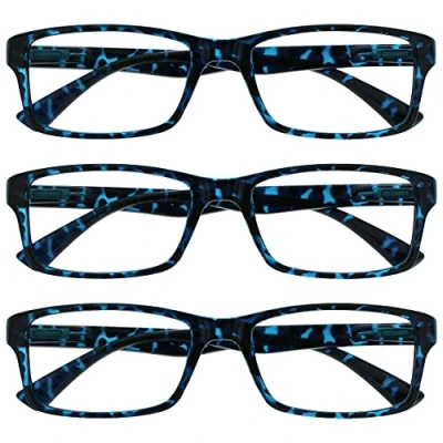 Abbildung von Die Lesebrille Unternehmen Blau Schildpatt Leser Wert 3er Pack Herren Frauen UVR3092BL +3,00