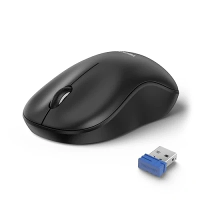 Abbildung von TECKNET Silent Kabellose Maus, 3200 DPI Wireless Optische Mouse, Für Links und Rechtshänder, 2,4 Ghz mit USB Nanoempfänger, 18 Monate Batterielaufzeit, Kompatibel PC, Mac, Laptop Schwarz