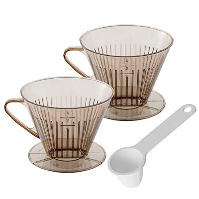 Abbildung von Westmark Kaffee Set, 3tlg., 2 Kaffeefilter Gr.4 und Dosierlöffel, Kunststoff, Transparent/Weiß, 245422E6