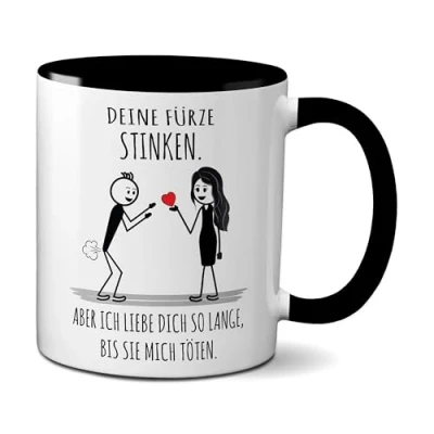 Abbildung von TassenKing Tasse mit Spruch Deine Fürze Stinken Bestes Kaffeetassen für Ihn lustige Geschenke Männer Furzen Büro Becher Geschenk Kaffeebecher (weiß/schwarz)