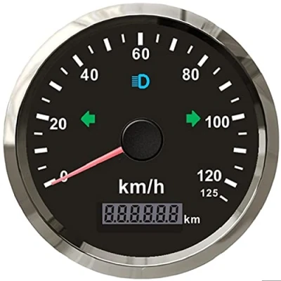 Abbildung von ELING GPS Tacho Kilometerzähler 0 125km/h für Auto Motorrad ATV UTV 85mm