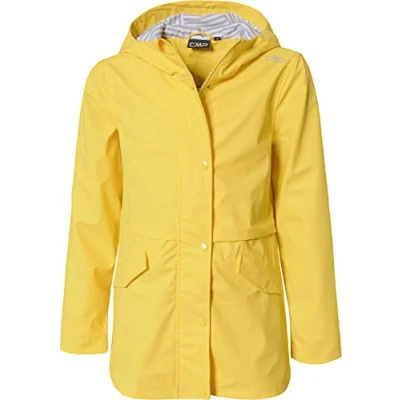 Abbildung von CMP Kinder Regenjacke mit fester Kapuze, Gelb, 164