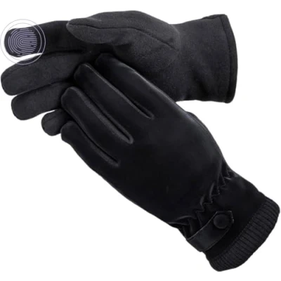 Abbildung von Kingmate Thermo Handschuhe Damen Winter Outdoor Fahrradhandschuhe, Warm Fleece in den Laufhandschuhe mit Touchscreen Funktion, Farbe: Schwarz