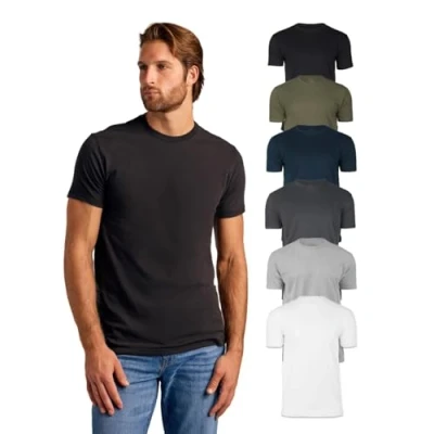Abbildung von True Classic Herren T Shirt mit Rundhalsausschnitt und kurzen Ärmeln, 6er Pack Staple, M