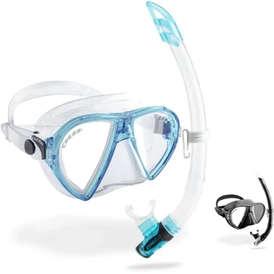 Abbildung von Cressi Ocean Combo Set Schnorchelset Maske und Schnorchel Gamma, Transparent, Einheitsgröße, Erwachsene Unisex
