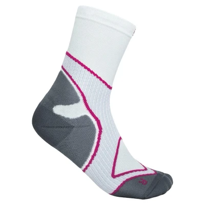 Abbildung von Bauerfeind Performance Mid Cut Laufsocken Damen Weiß, Pink, Größe 38 40