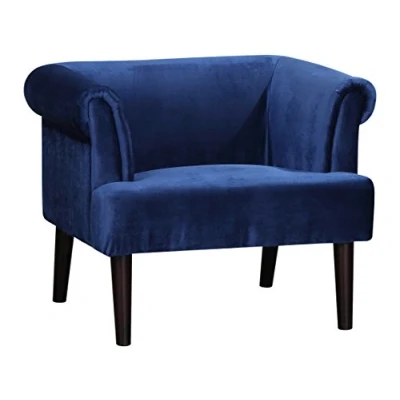 Abbildung von Atlantic Home Collection Charlie Sessel, Armlehnenstuhl mit Massivholzfüßen, Samt, Blumenmuster weiß, 74 x 86x 70